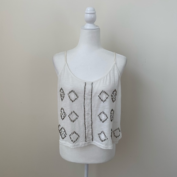 NWT Ark & Co Open Back Beaded Boho Tank Top - Picture 5 of 6